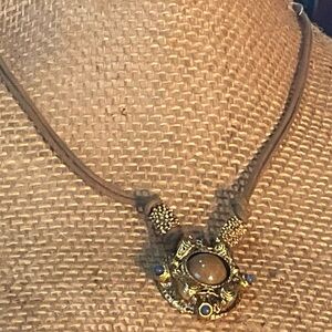 Lulu-B Gold Necklace with Blue Highlights